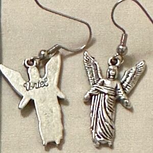 2/$15 Handmade – NWOT – stainless steel dangle Archangel earrings
